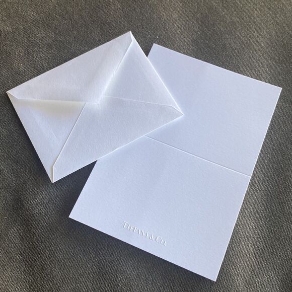 Authentic Tiffany & Co Blank Embossed Gift Card and Envelope NEW - Picture 1 of 6